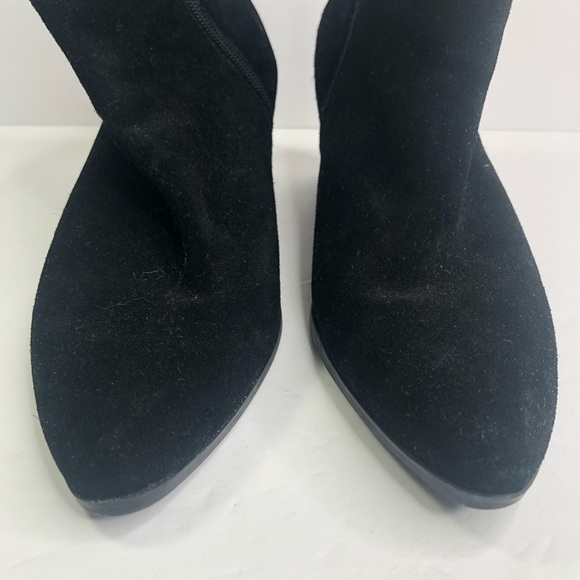 Franco Sarto Ankle Suede Black Block Boots #9 - Picture 2 of 9